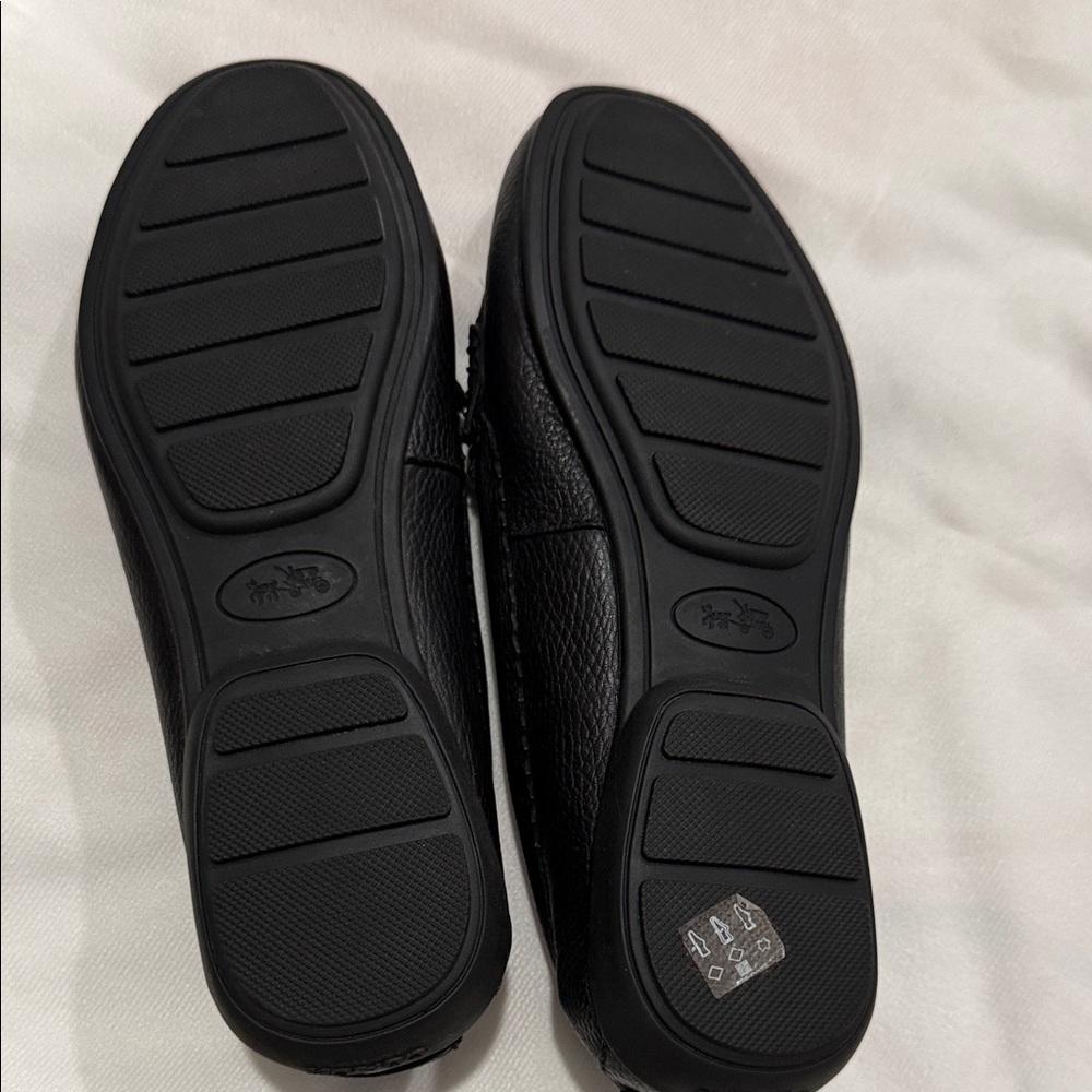 Coach Women's Textured Black Loafers - Picture 9 of 9